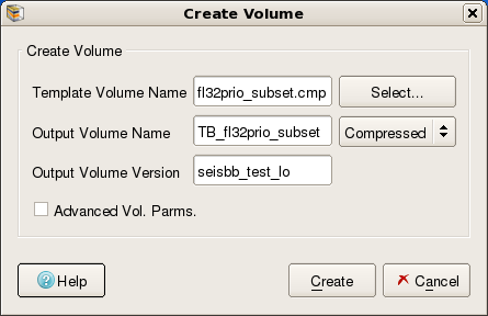 Create New Seismic Volume