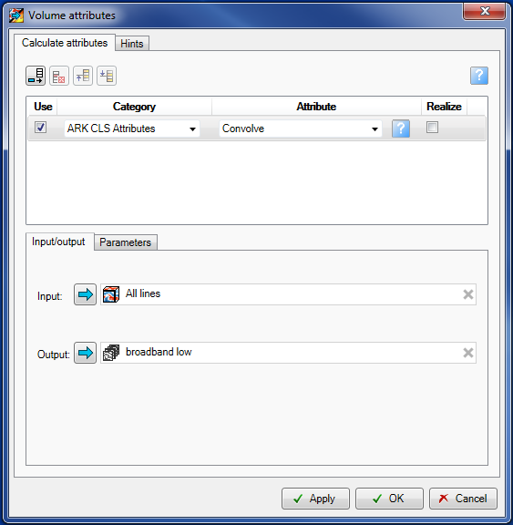 Volume attributes processing