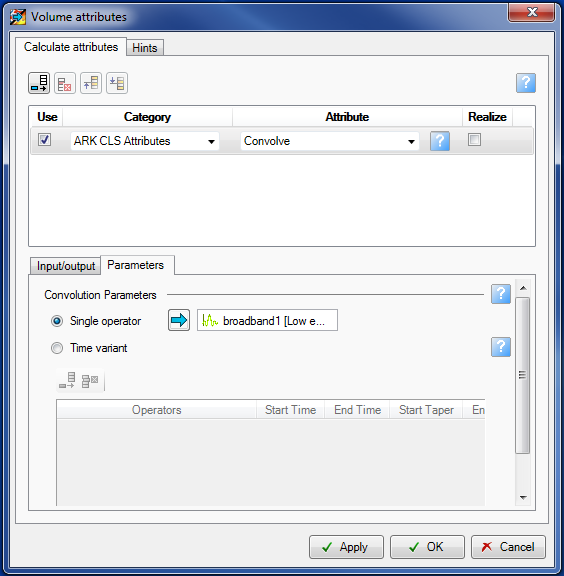 Volume attributes processing