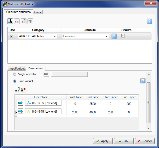 Volume attributes processing - Time Variant