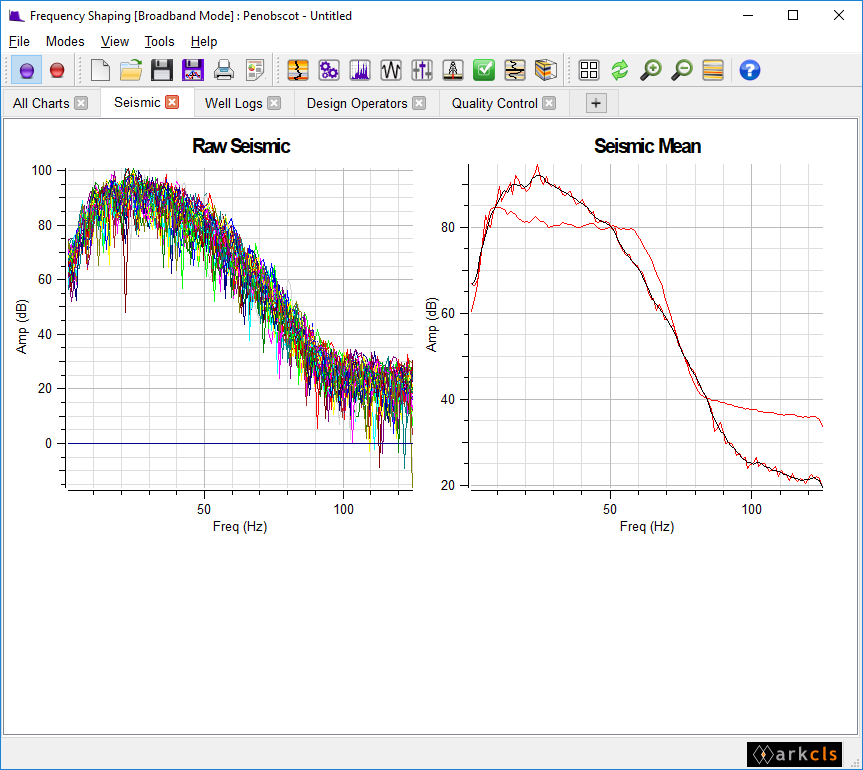 Frequency Shaping Main Window - Seismic Tab