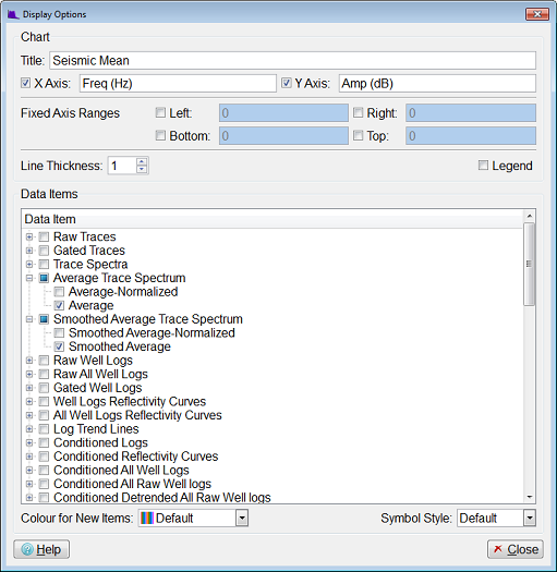 Display Options dialog