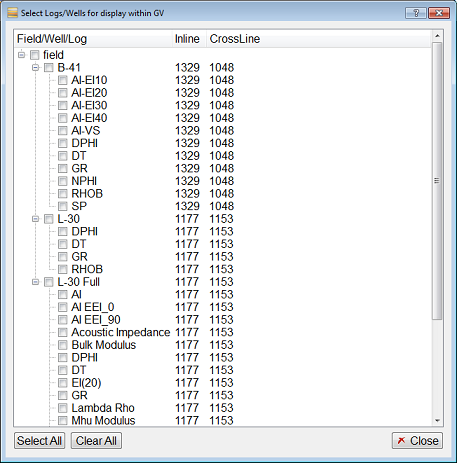 Adding Raw Well Logs to Seismic View