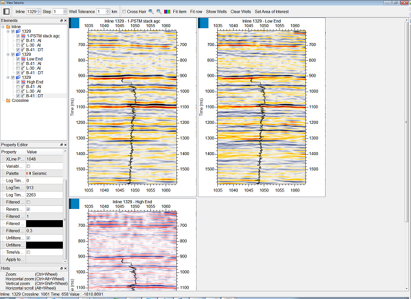 Raw logs within Seismic View