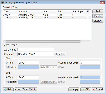 Configuring multiple operators