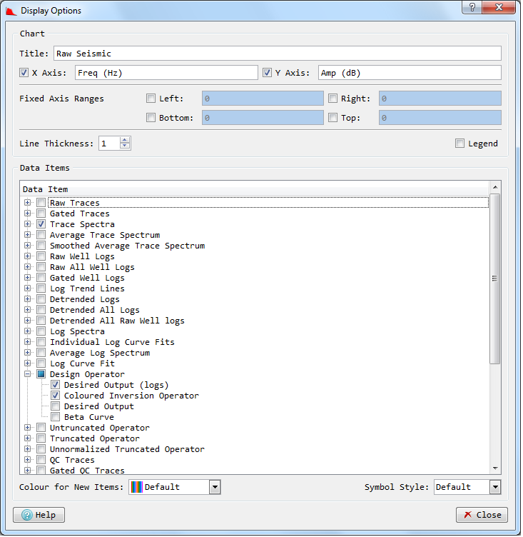 Display Options dialog