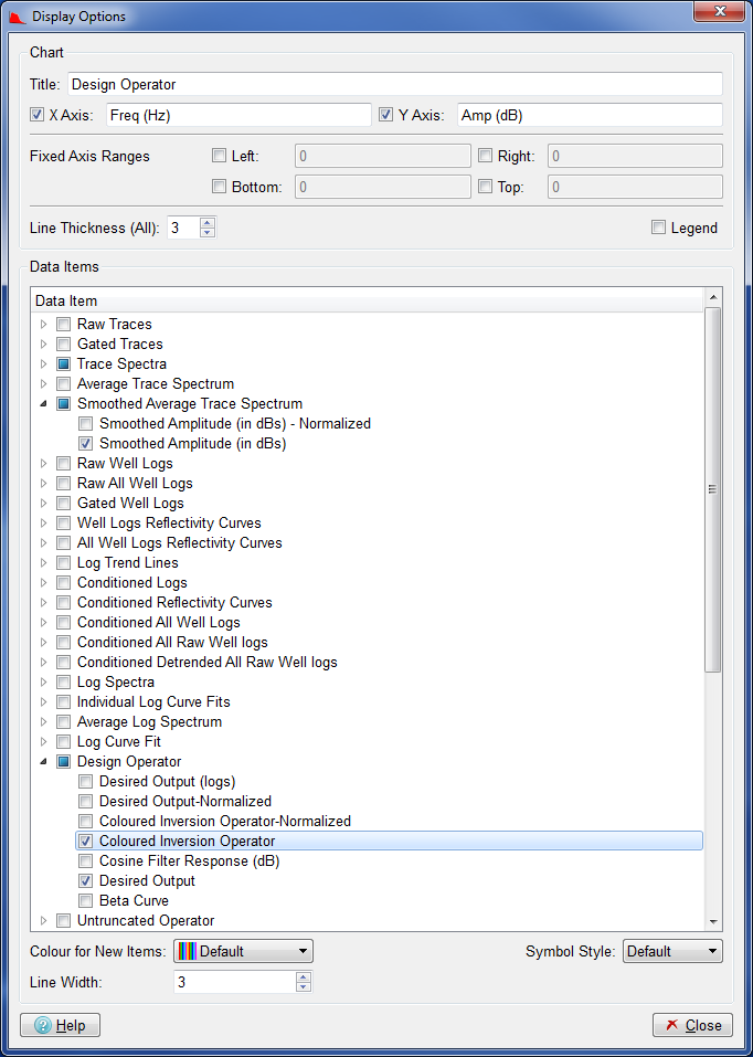Display Options dialog