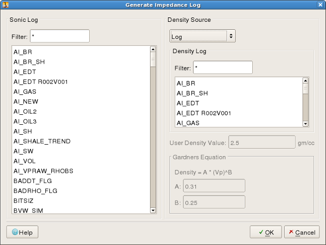 Generate AI Log (OpendTect)
