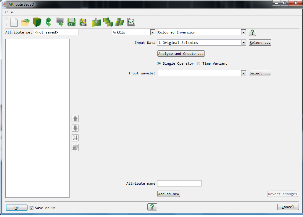 Attribute Set used to launch SciQt
