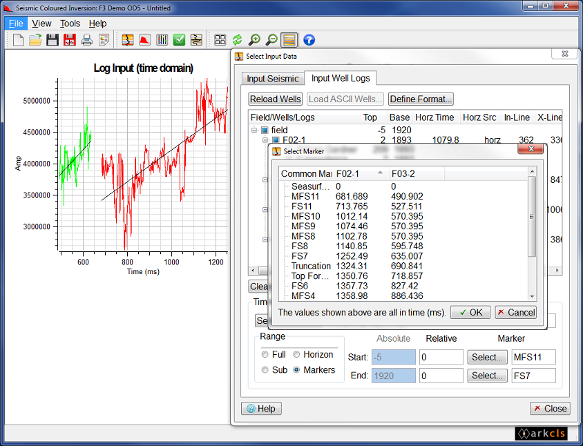 Modify Well Log Time Range (Well Markers)