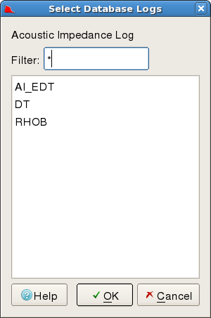 Select Database Logs (OpendTect)