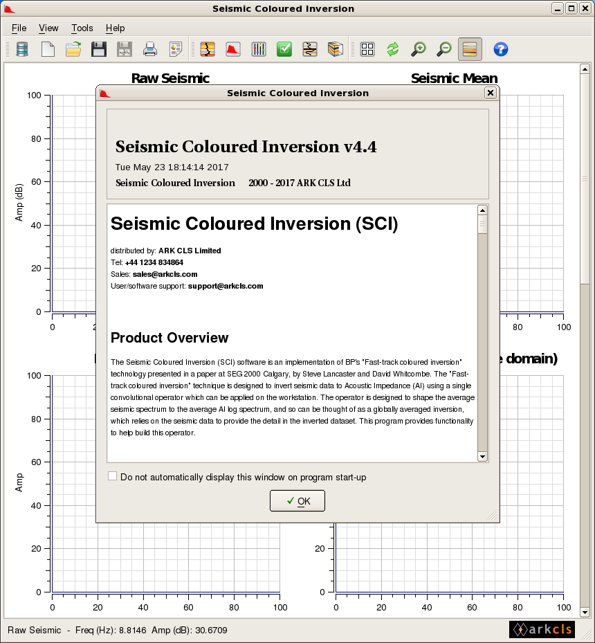 Seismic Coloured Inversion Main Window