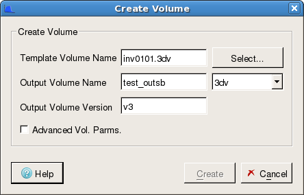 Create New Seismic Volume