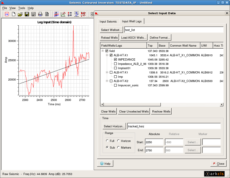 ASCII Well Log Selection