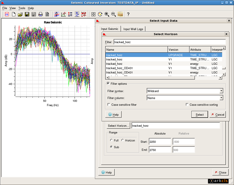 Modifying Seismic Time Range (Horizon). 2003.12 (L), R5000 (R)