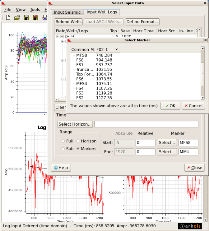 Modify Well Log Time Range (Well Tops)