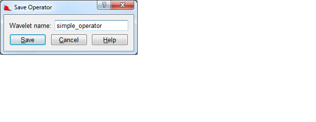 Save Operator dialog