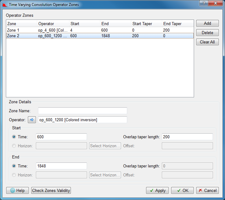 Configuring multiple operators