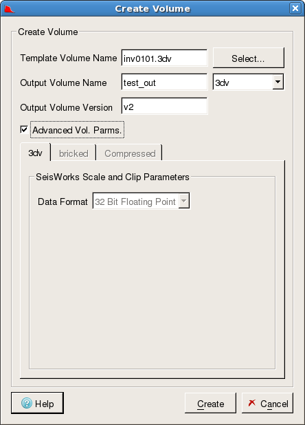 Create New Seismic Volume - Advanced Volume Parameters (.3dv Tab). 2003.12 (L), R5000 (R)