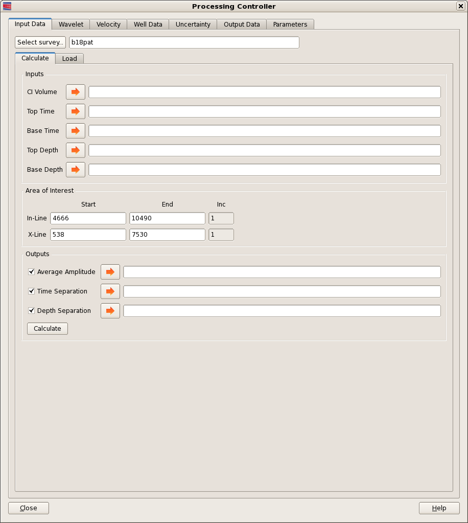 Process Controller - Input Data - Calculation tab