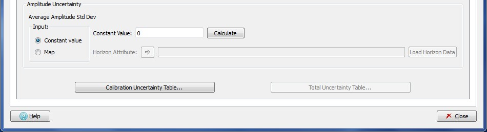 Process Controller - Uncertainty tab (Amplitude Uncertainty)