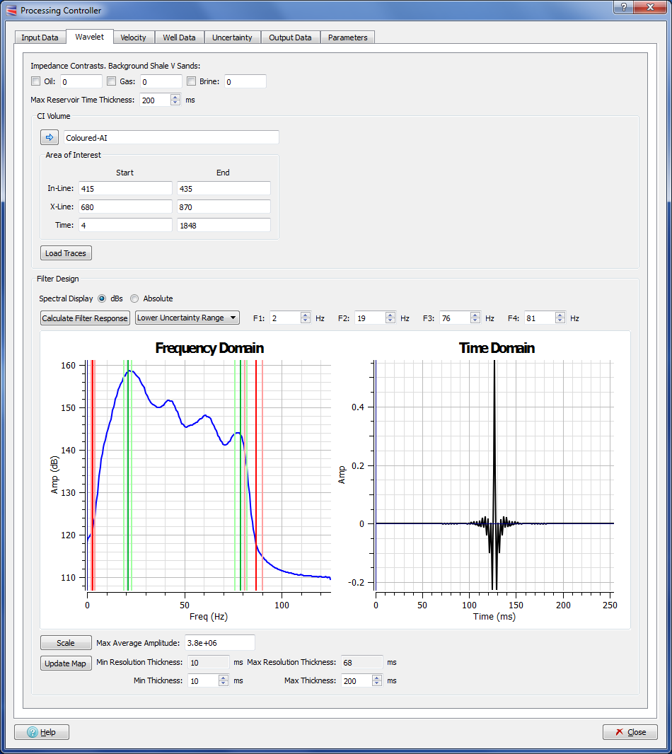 Process Controller - Wavelet tab