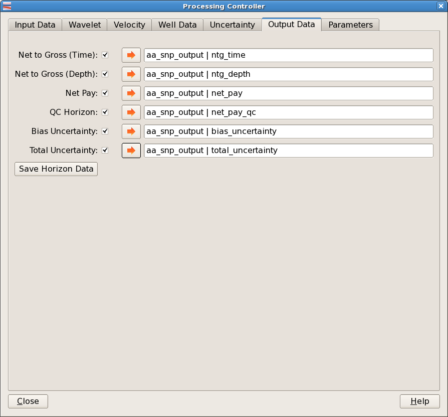 Process Controller - Output Data tab