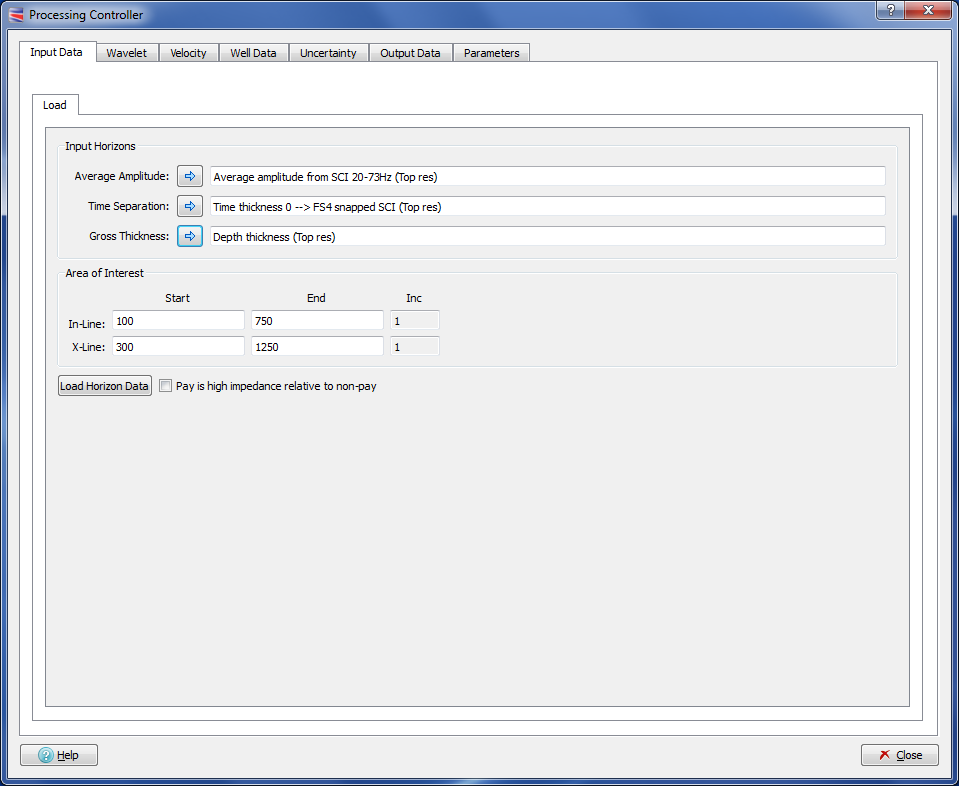 Process Controller - Input Data - Load tab