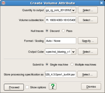 OpendTect Spectral Blueing Processing