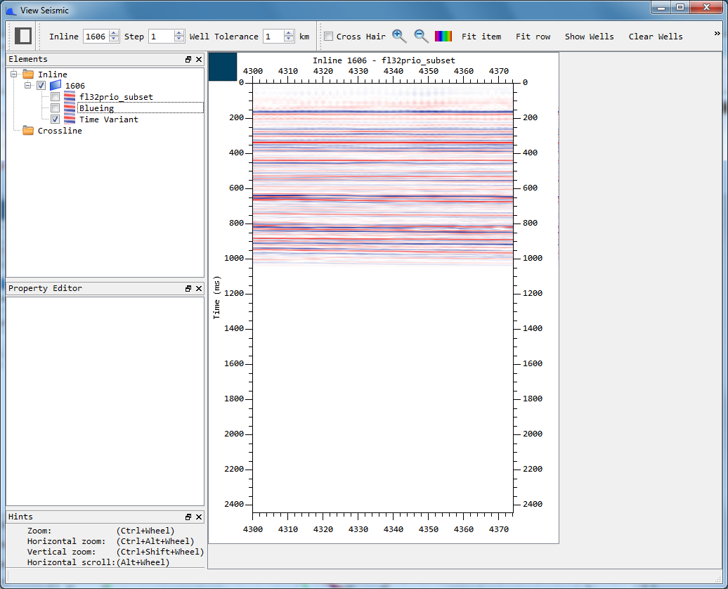 Seismic view - Time Variant : the effect applying multiple operators