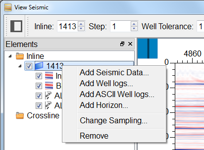 Elements tree Context menu