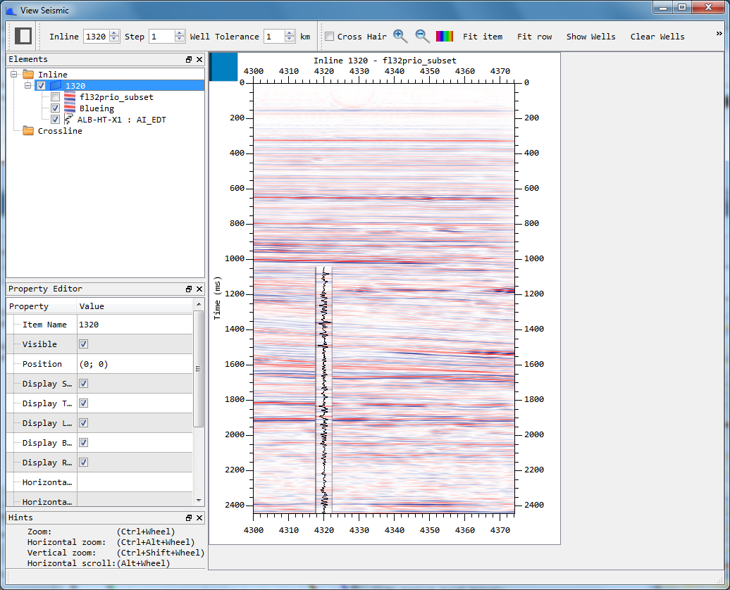 Seismic view - showing the effect of blueing