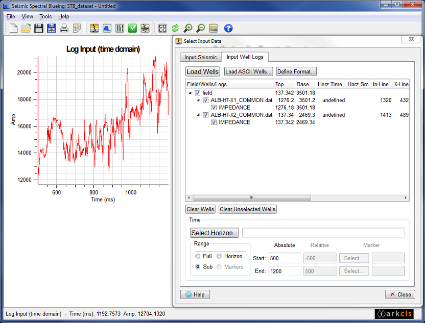 ASCII Well Log Selection