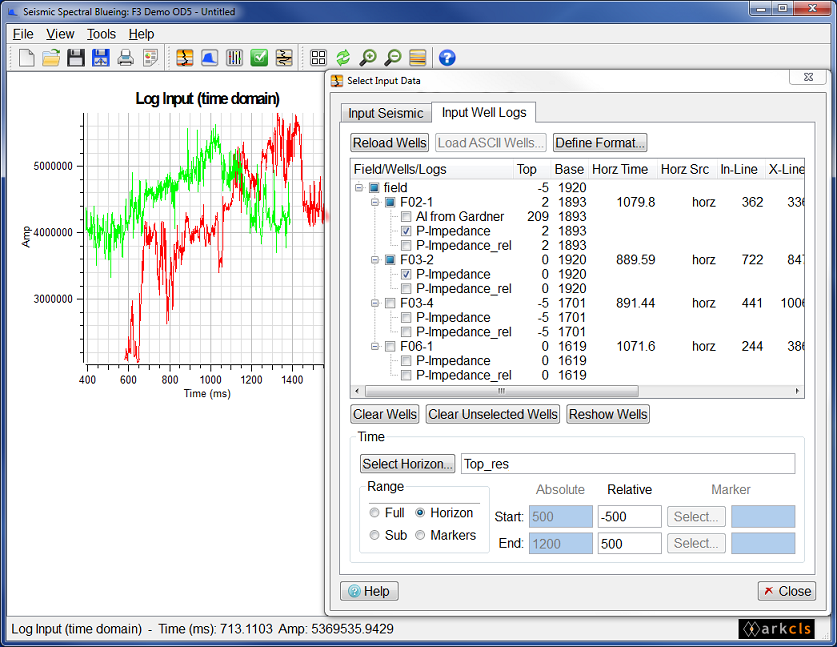 Modify Well Log Time Range (Horizon)