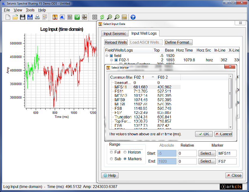 Modify Well Log Time Range (Well Markers)