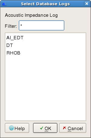 Select Database Logs (OpendTect)