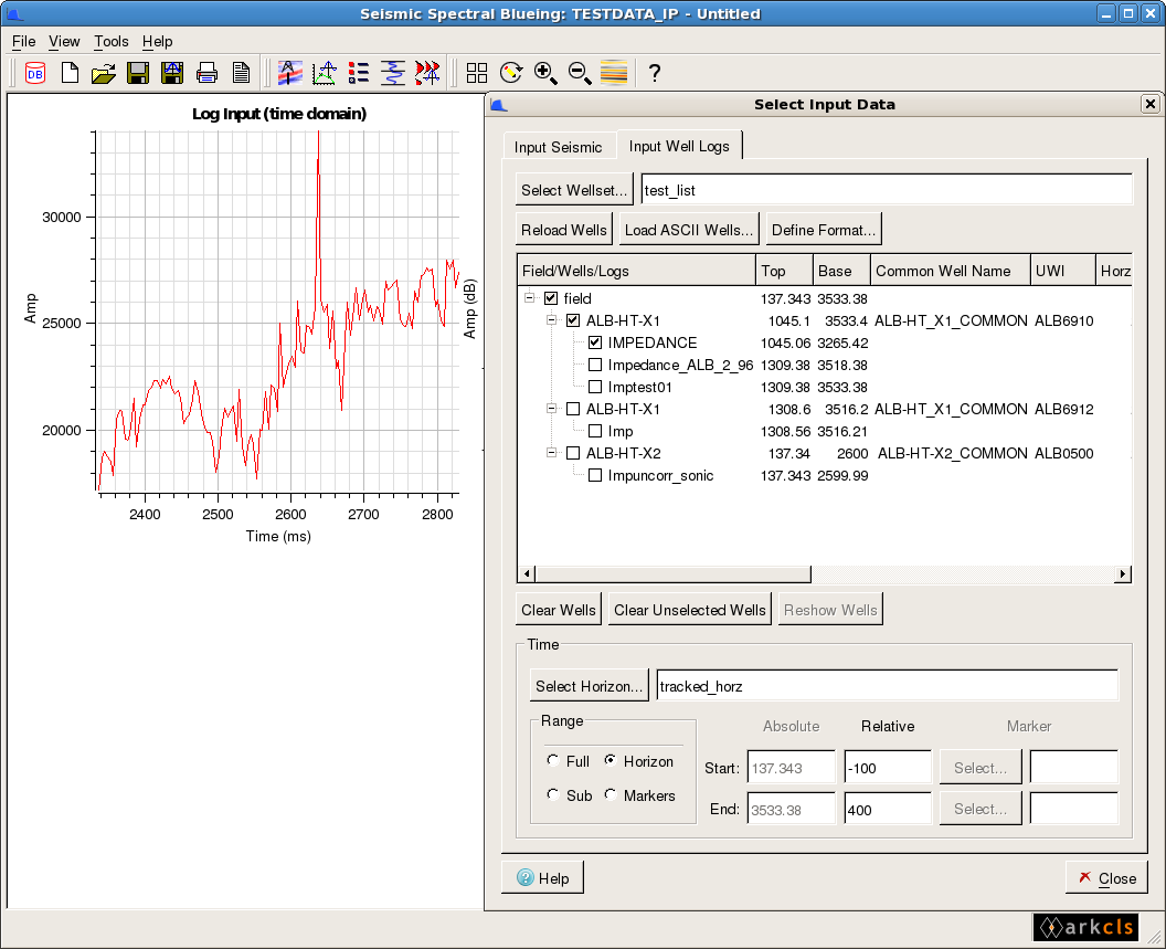 Modify Well Log Time Range (Horizon)