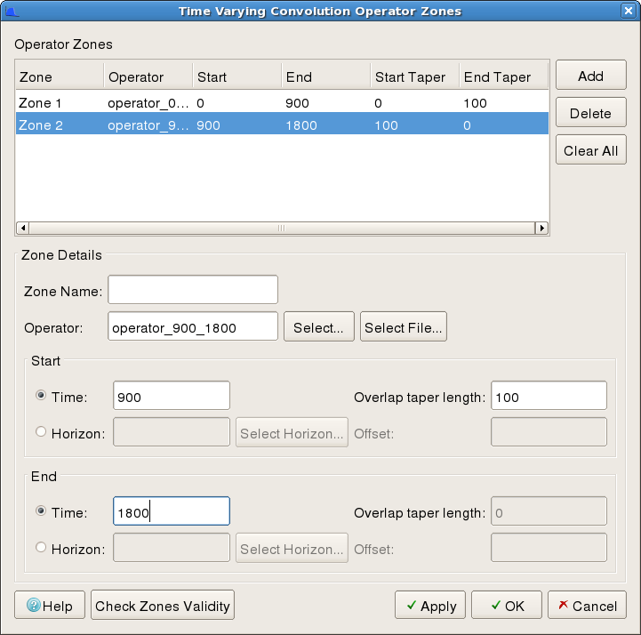 Configuring multiple operators