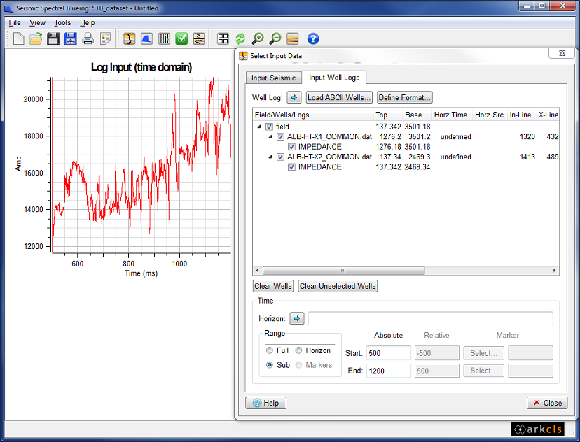 ASCII Well Log Selection