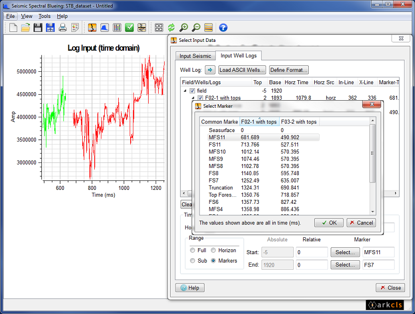 Modify Well Log Time Range (Well Tops)