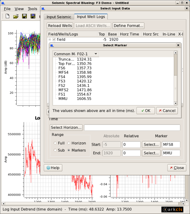 Modify Well Log Time Range (Well Tops)