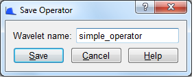 Save Operator dialog