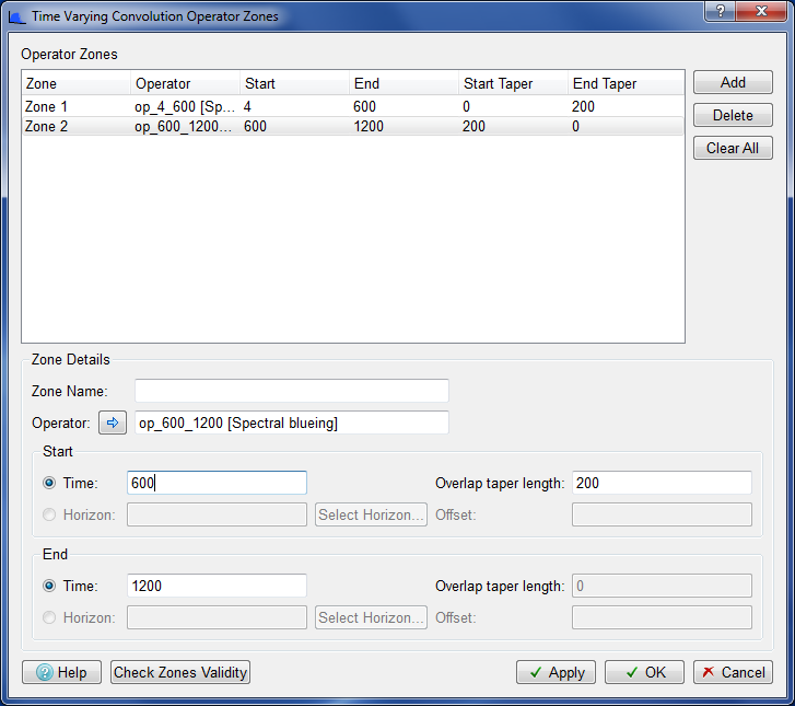 Configuring multiple operators