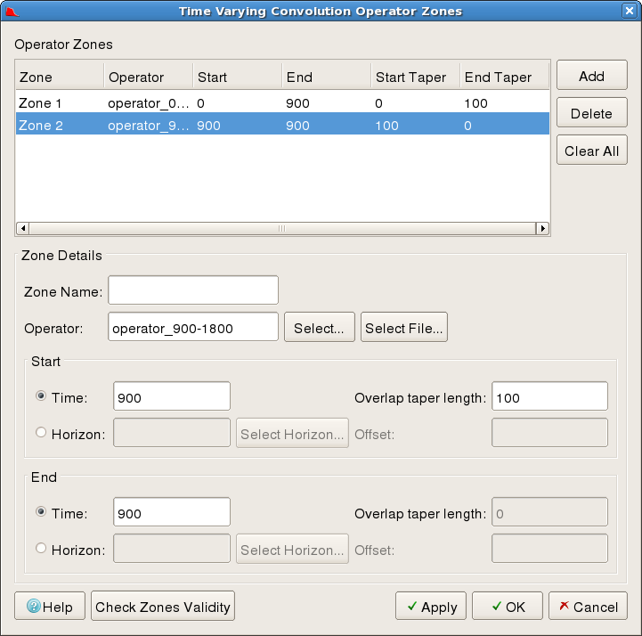 Configuring multiple operators