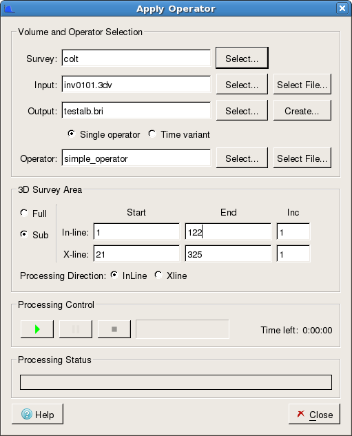 Apply Operator dialog